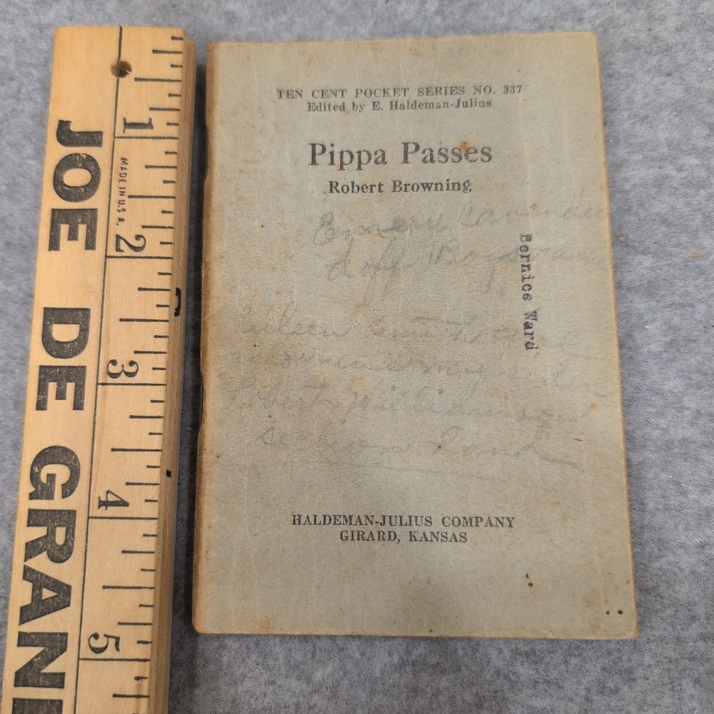 Pippa Passes Robert Browning Little Blue Book No 337 Haldeman-Julius Vtg 1920s - Picture 1 of 1